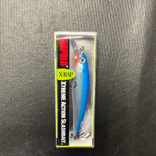 Rapala x-rap jerk bait 4"  silver blue suspending