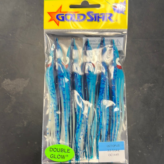 Goldstar 4” squid glow blue splatter