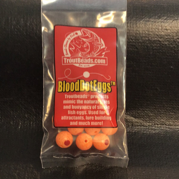 Trout Beads - Blood Dots - 10mm (Sun Orange) 10ct
