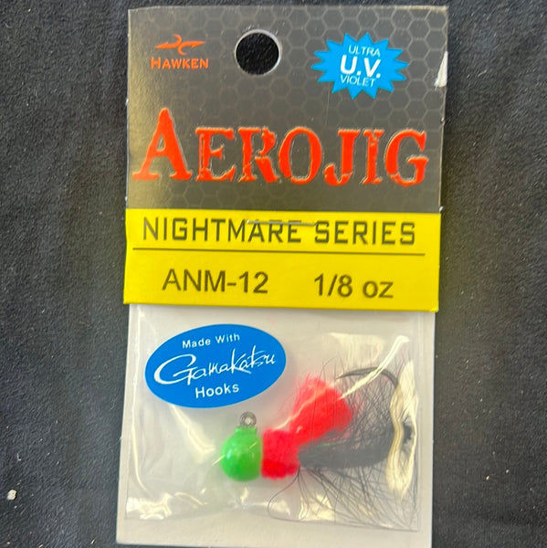 Aero Jig 1/8oz glow green/red/black
