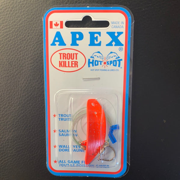 Apex 1.5 Trout Killer  #302T Fluorescent red with glitter