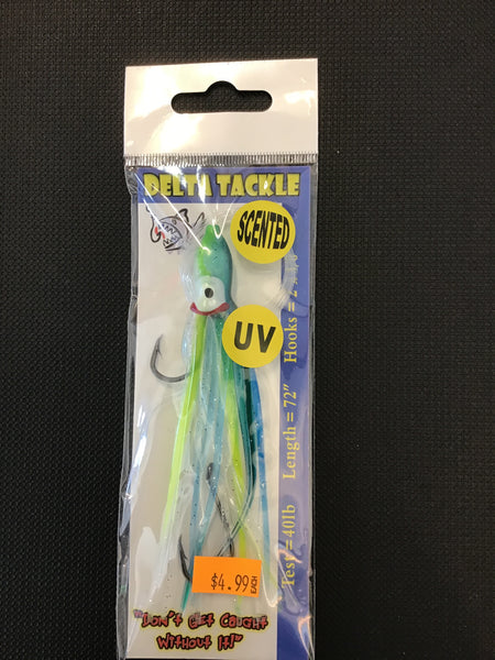 Delta tackle 4.5 Rigged squid (UV / Blue Green)