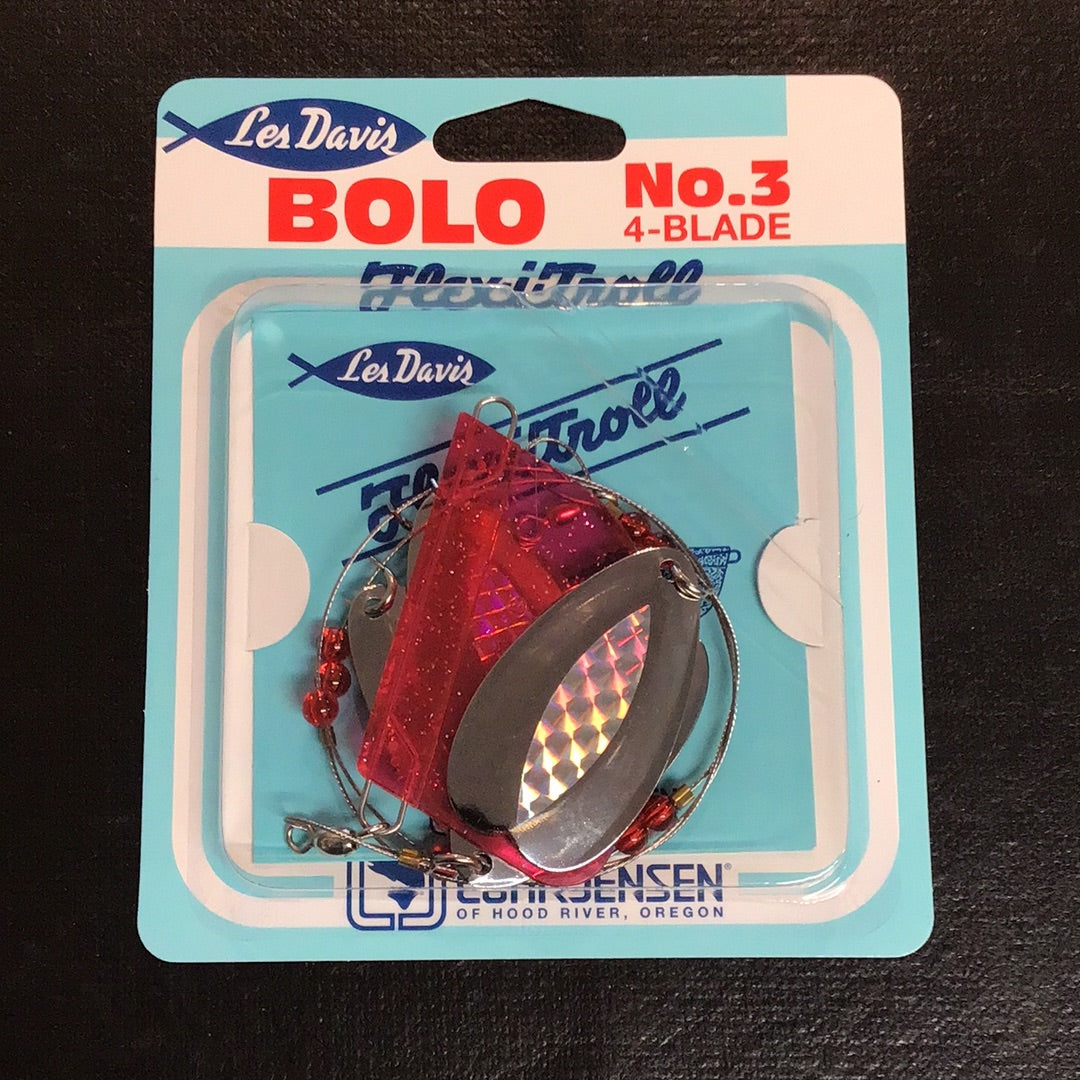 Les Davis Bolo Flex-i-Troll 4 Blade # 3 Nickel/Silver Prism-Lite #0150