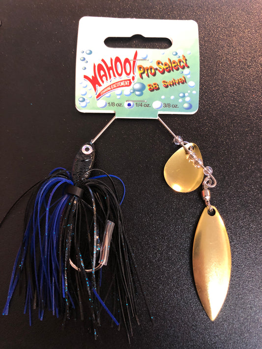 Wahoo spinnerbait pro select 1/4oz black/blue