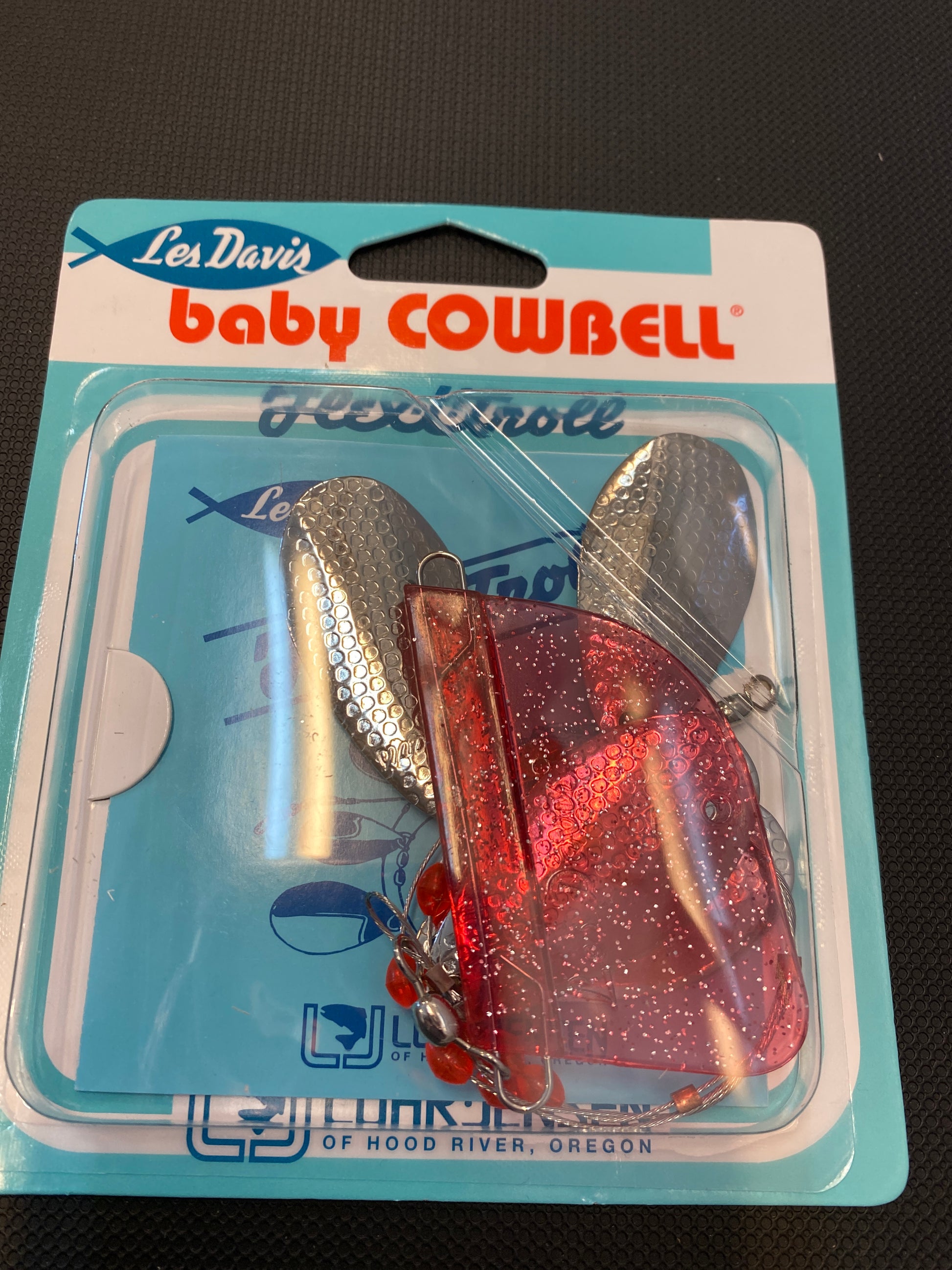 cow bell hammered fishing lures Les Davis Baby Cowbell hammered nickel