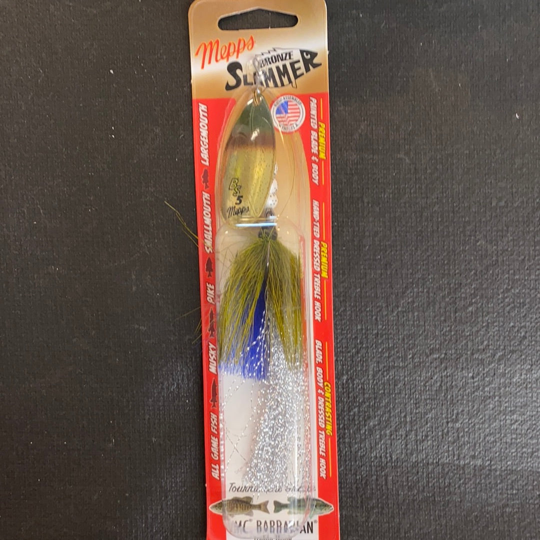 Mepps Bronze Slammer 1/2oz Gold Green Pumpkin Blue