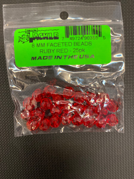 Oregon Tackle Ruby Red 8mm #555