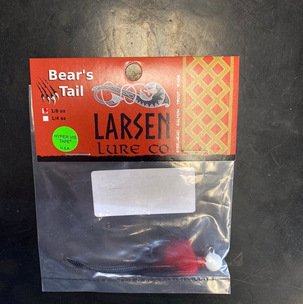 Larsen Lure Bear Tail Jig 1/8oz Black/ Red / White Head