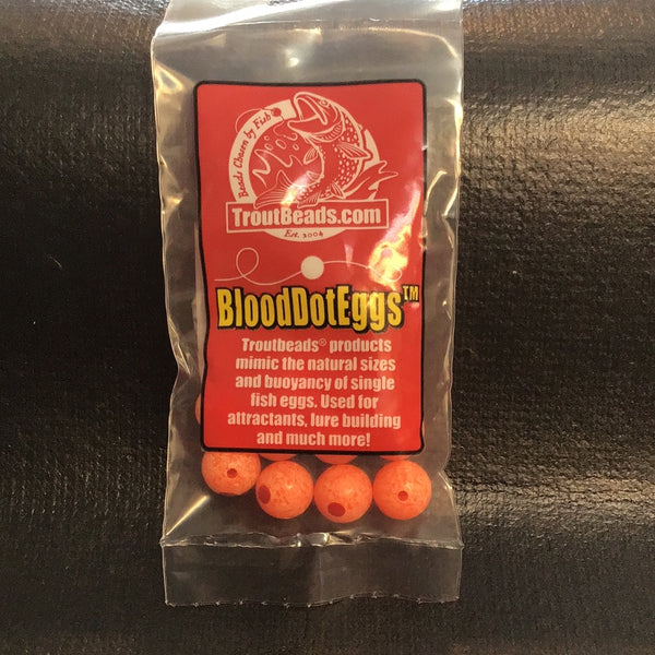 Trout Beads - Blood Dots - 10mm (Fluorescent Orange) 10ct