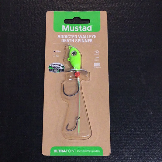Mustad Addicted Walleye Death Spinner 3/4oz Limetreuse