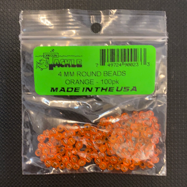 Oregon Tackle 4mm Orange Round Beads