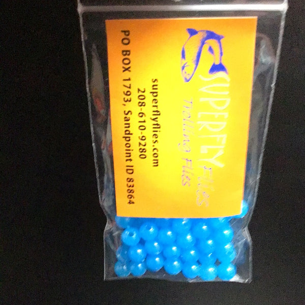 Superfly blue glow 6mm bead