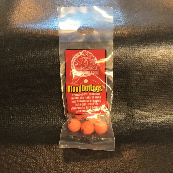 Trout Beads - Blood Dots - 12mm (Fluorescent Orange ) 8ct