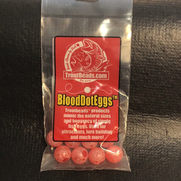 Trout Beads - Blood Dots - 10mm (Natural Roe) 10ct
