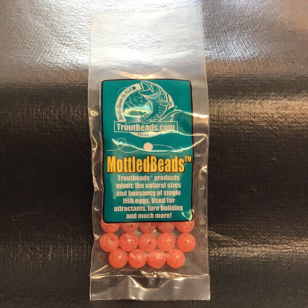 Trout Beads - Mottled Beads - 8mm (Tangerine) 30ct