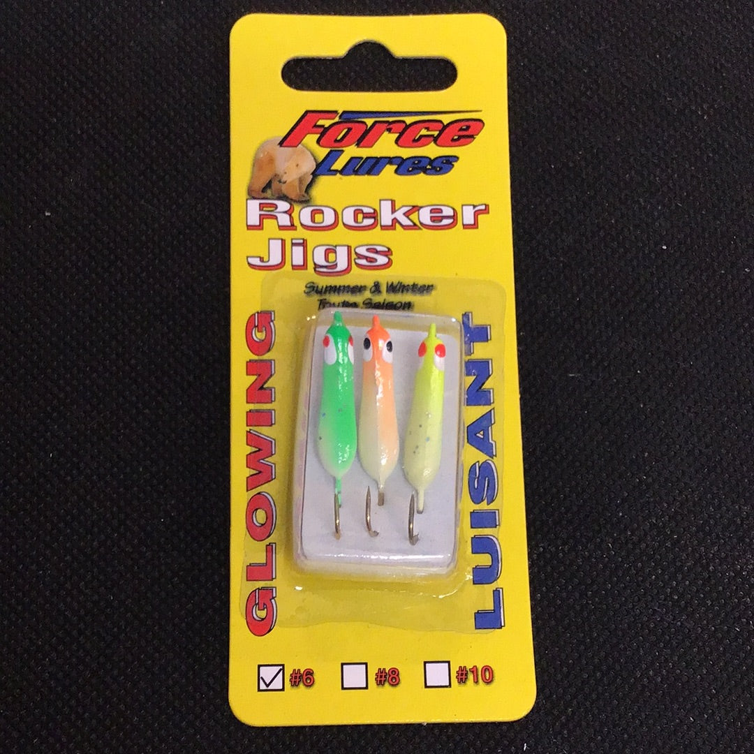 HT Force Lures Rocker Jigs Glow #6 (3pk)