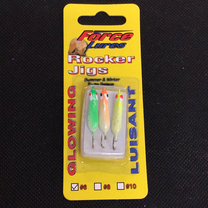 HT Force Lures Rocker Jigs Glow #6 (3pk)