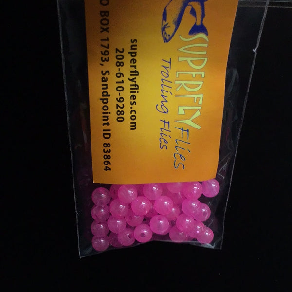 Superfly pink glow 6mm beads