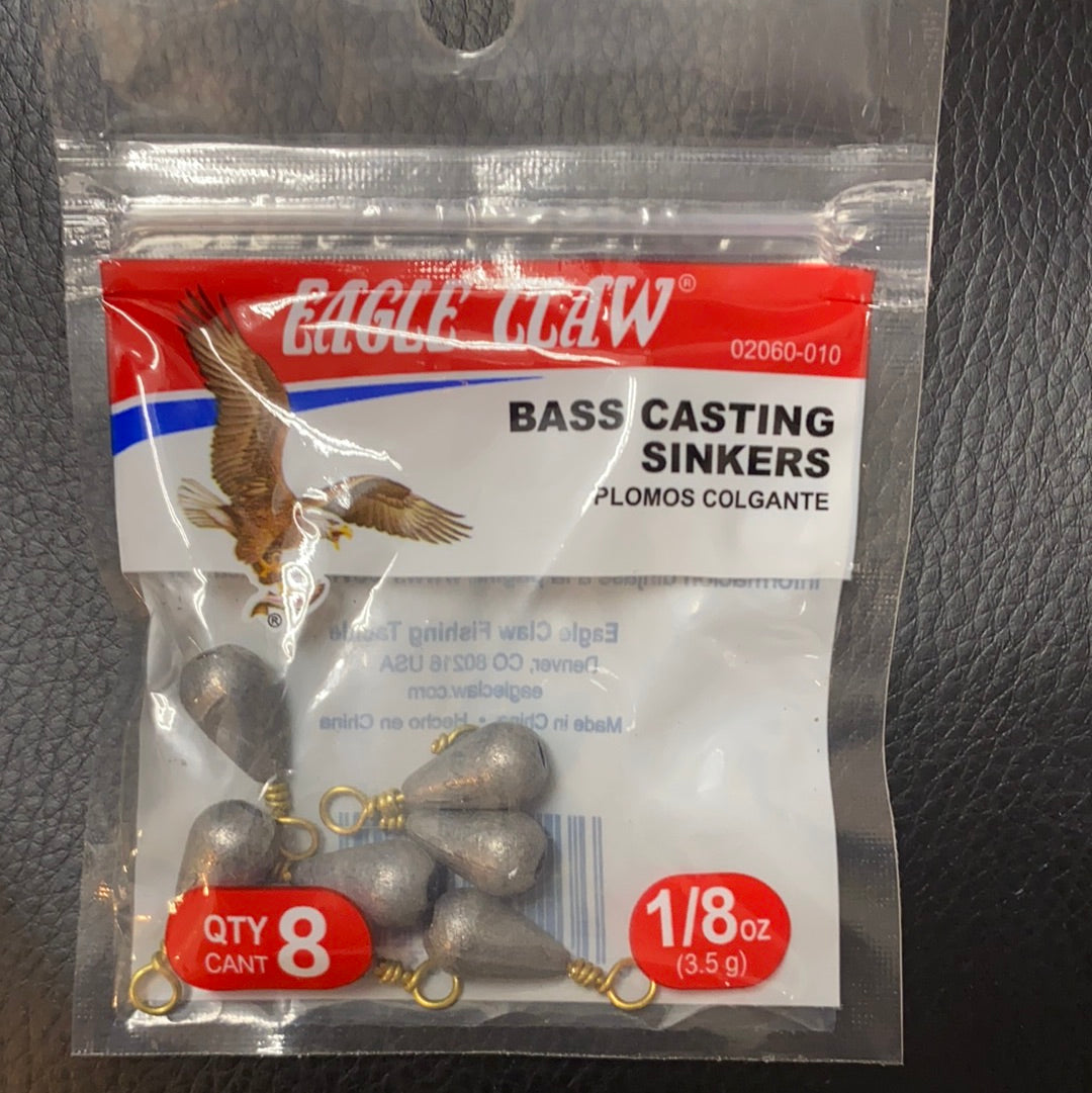 Eagle Claw Bass Casting Sinkers 1/8oz