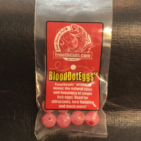 Trout Beads - Blood Dots - 10mm (Cerise) 10ct