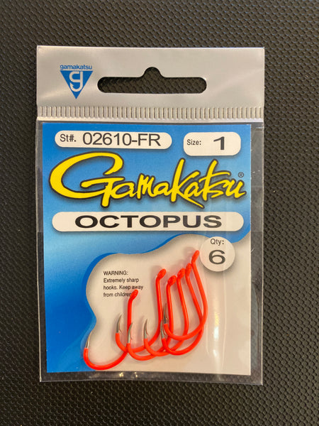 Gamakatsu octopus fluorescent red size 1