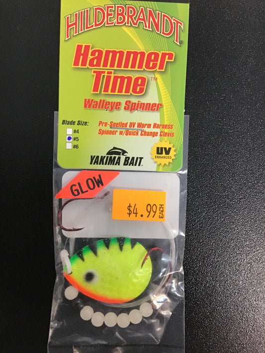 Hildebrandt hammer time walleye spinner firetiger