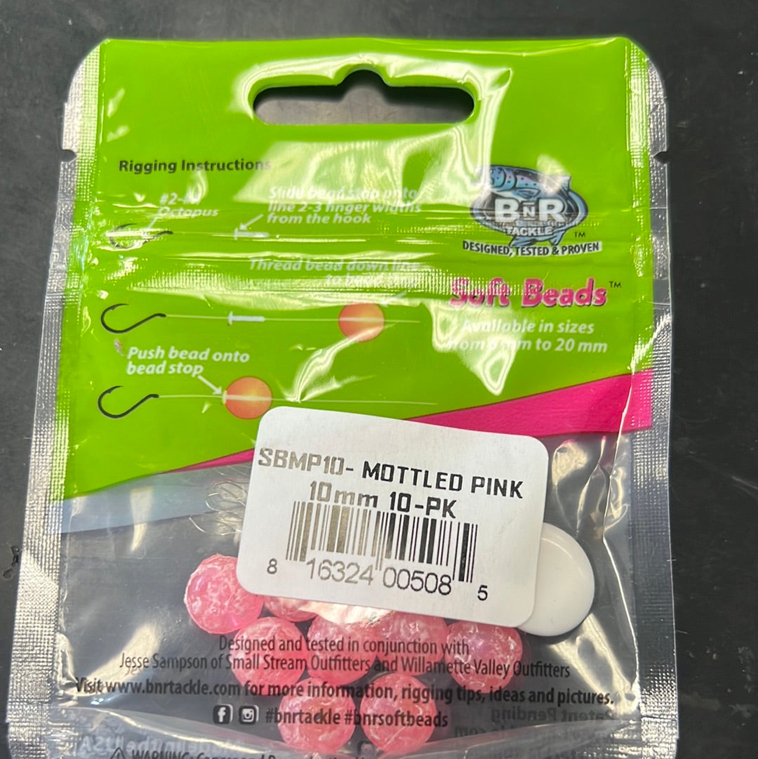 BnR soft beads 10mm mottled pink