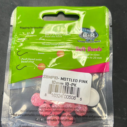 BnR soft beads 10mm mottled pink