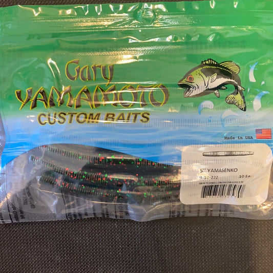 Gary Yamamoto 5" Yamasenko watermelon / Red & Green