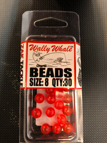 Wally whale #8 beads red
