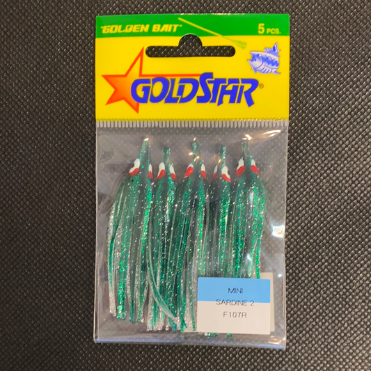 Gold Star 2” Green Glitter F107R