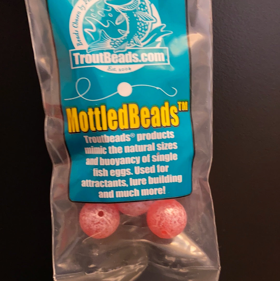 Trout Beads - Mottled Beads 12mm (Dark Roe) 10ct