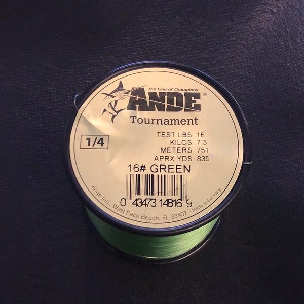 Ande Tournament 16# Green 1/4# Spool