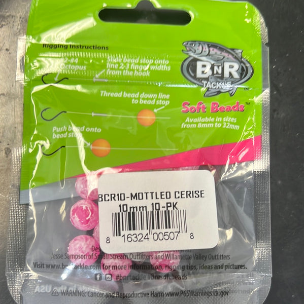 BnR soft bead 10mm mottled cerise