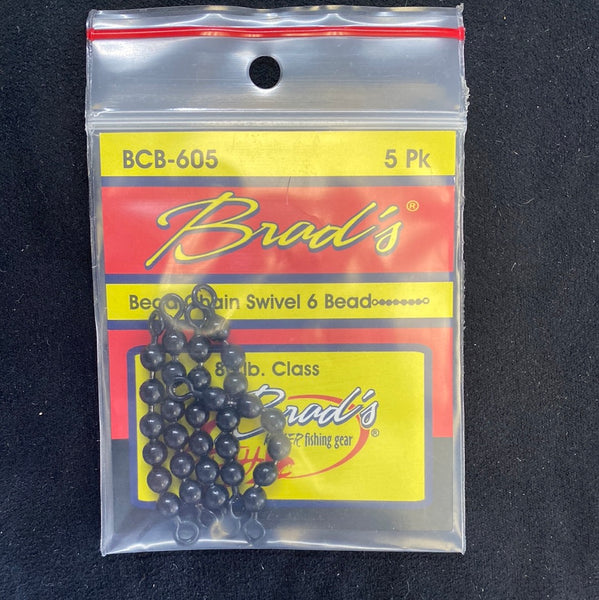 Brads Black 6 Bead Chain Swivel
