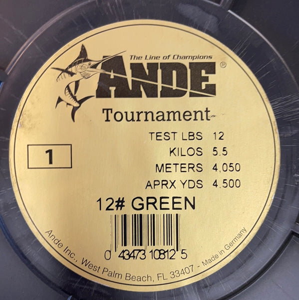 Ande Tournament 12# Green 1lb spool