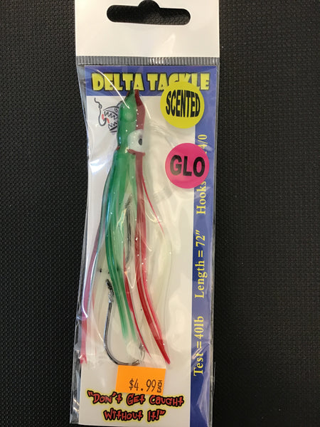 Delta tackle 4.0 Rigged squid (Army Glow)