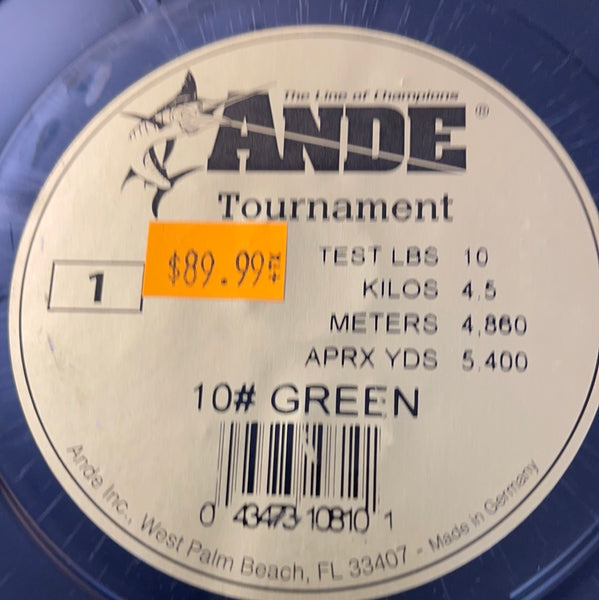 Ande tournament 10lb green. 1lb spool