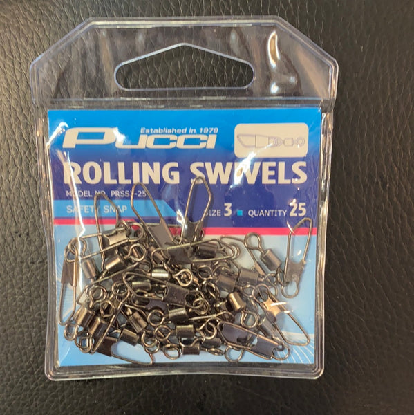Pucci Rolling Swivels size 3 Safty Snap 25pk