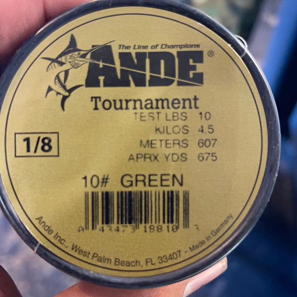 Ande tournament 10lb green 1/8lb spool