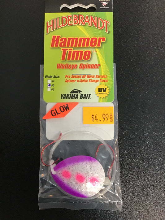 Hildebrandt hammer time walleye spinner purple haze