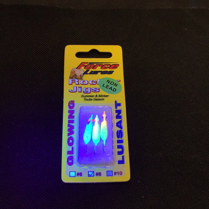 HT Force Lures Rocker Jigs Non-Lead Glow #8 (3pk)