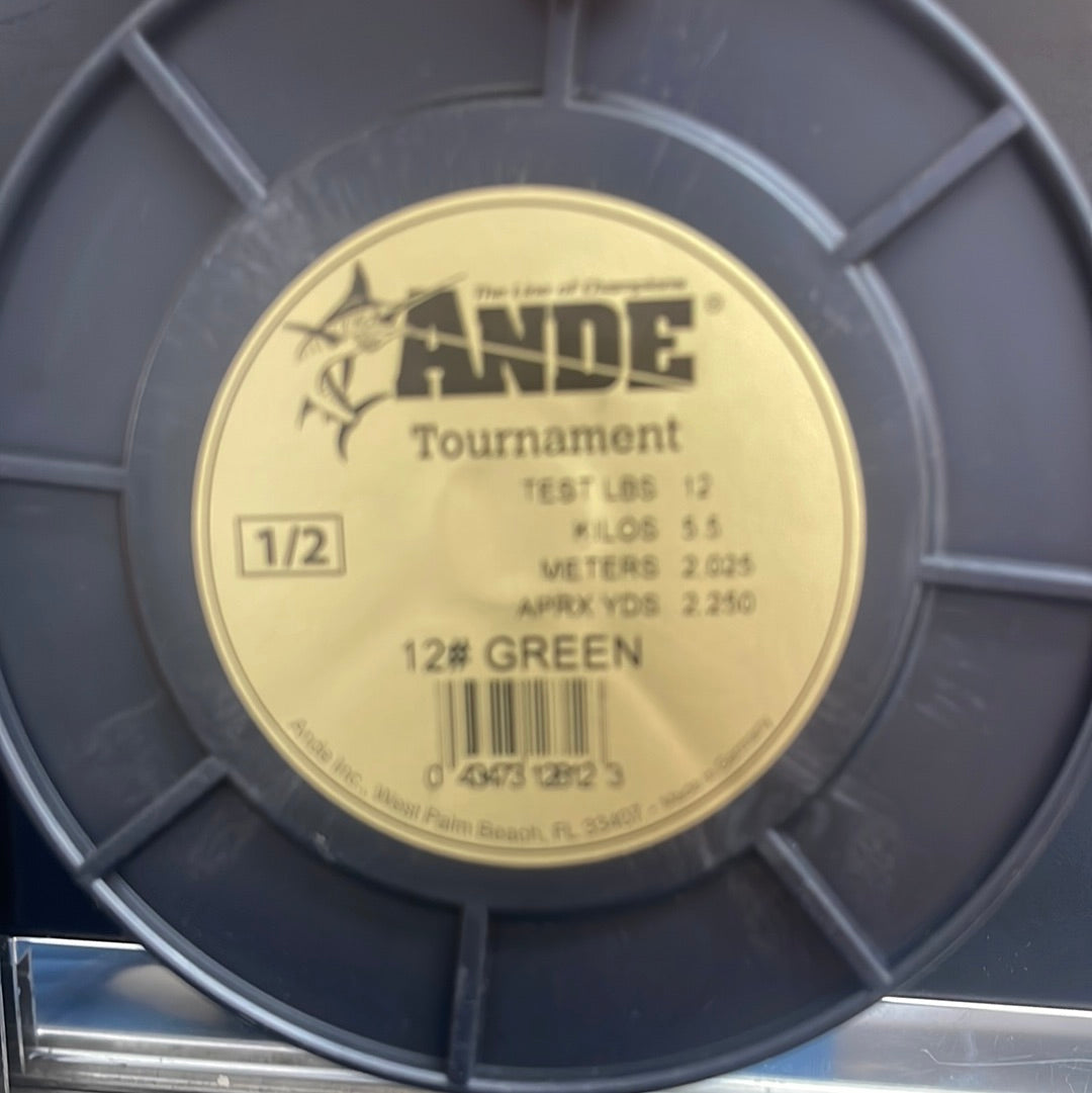 Ande tournament green 12lb 1/2lb spool