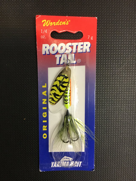 Rooster Tail 1/4oz (chartreuse black tiger) – Superfly Flies