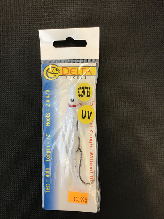 Delta Tackle 4.5 Rigged Squid (UV / Pearl
